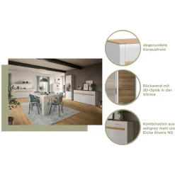 Wohnen Esszimmerregale|Regale*Hängeregal in Lichtgrau und Eiche Dekor - Jannios