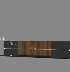 Wohnen Hängeregal mit Rückwand 183x38x24 cm - Cruzca