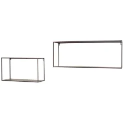 Wohnen Esszimmerregale|Regale*Hängeregal Set in Grau - Accaro (zweiteilig)