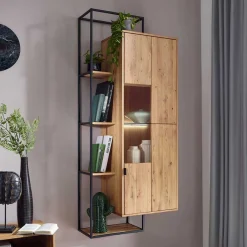 Wohnen Wohnzimmerschränke|Schränke*Hängeschrank mit Regal aus Wildeiche - Varzado