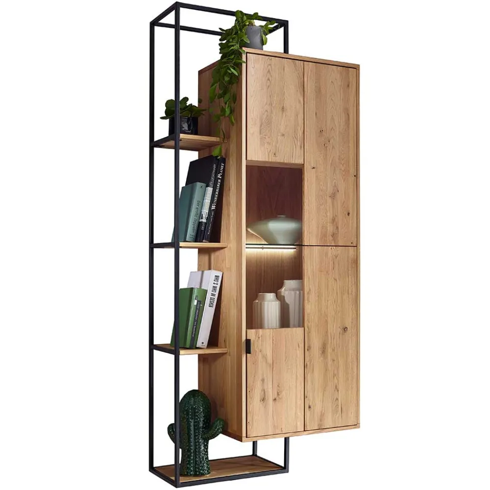 Wohnen Wohnzimmerschränke|Schränke*Hängeschrank mit Regal aus Wildeiche - Varzado