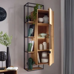 Wohnen Wohnzimmerschränke|Schränke*Hängeschrank mit Regal aus Wildeiche - Varzado