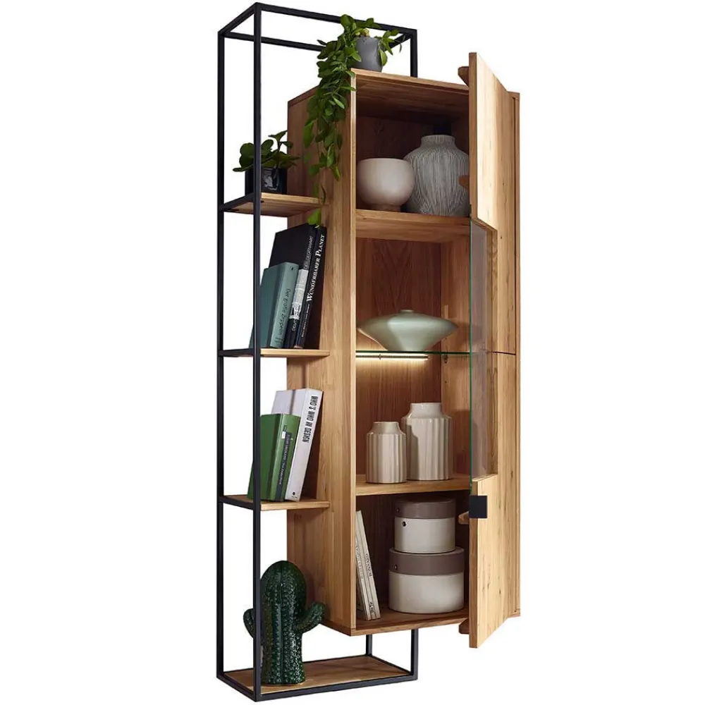 Wohnen Wohnzimmerschränke|Schränke*Hängeschrank mit Regal aus Wildeiche - Varzado