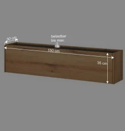 Wohnen Esszimmerschränke*Hänge-TV-Board in Wildeiche Optik und Anthrazit - Colomania