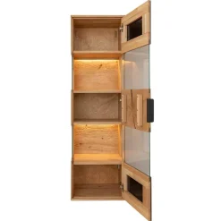 Wohnen Hängevitrine aus Eiche und Glas - Masicuri