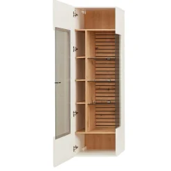 Wohnen Vitrinen|Wohnzimmer-Vitrinen*Hängevitrine in Weiß und Wildeiche NB - Niam