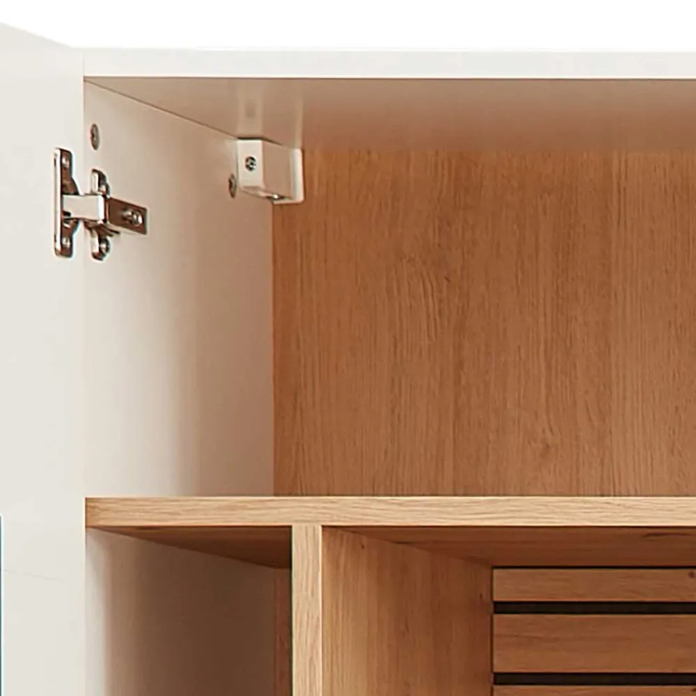 Wohnen Vitrinen|Wohnzimmer-Vitrinen*Hängevitrine in Weiß und Wildeiche NB - Niam