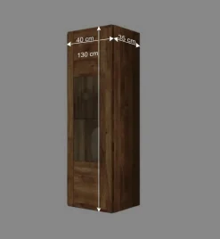 Wohnen Hängevitrine Vaskov aus Wildeiche Massivholz