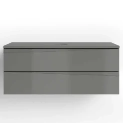 Wohnen Hänge-Waschtisch in Anthrazit mit Hochglanz Front - Hatai