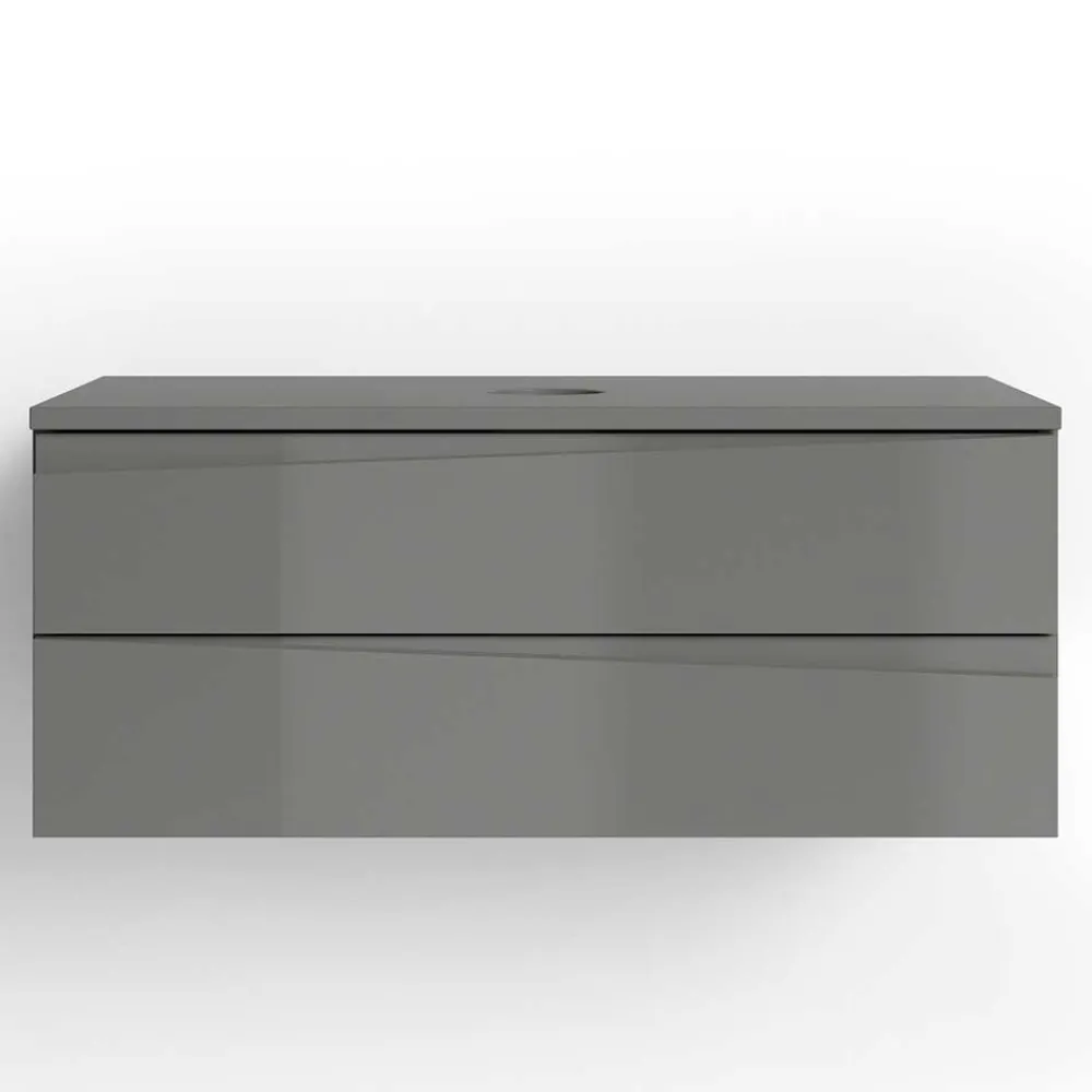 Wohnen Hänge-Waschtisch in Anthrazit mit Hochglanz Front - Hatai