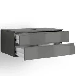 Wohnen Hänge-Waschtisch in Anthrazit mit Hochglanz Front - Hatai