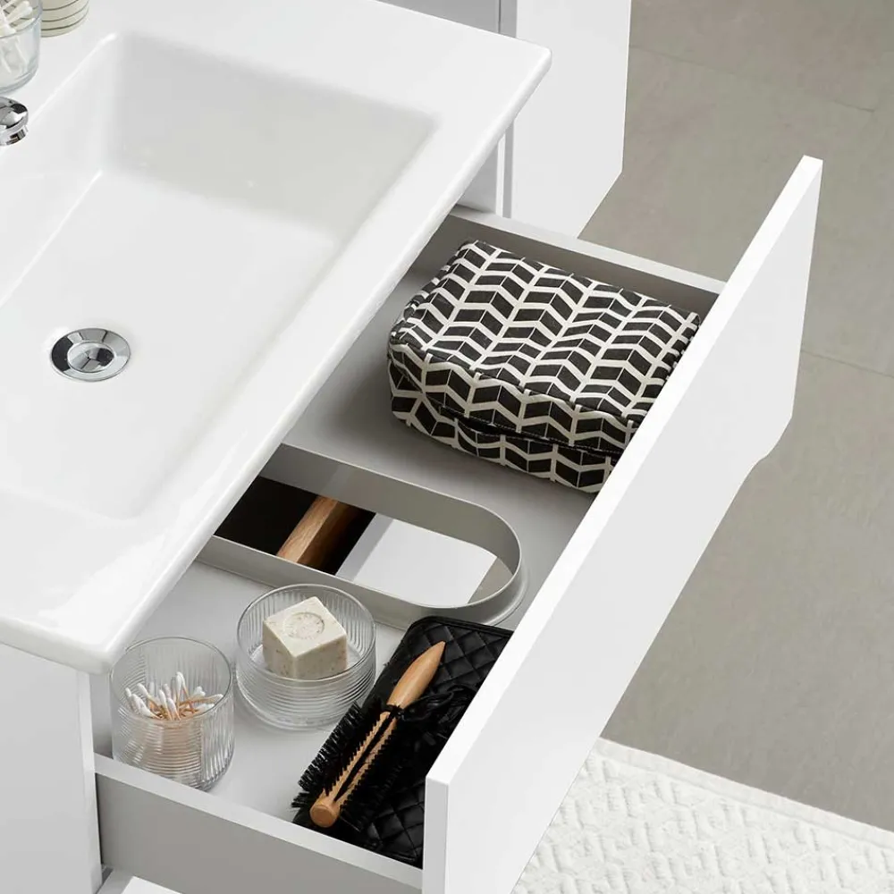 Wohnen Waschtisch|Waschbeckenunterschränke*Hänge-Waschtisch mit zwei Schubladen - Zenata