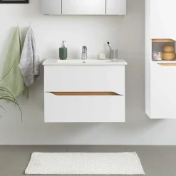 Wohnen Waschtisch|Waschbeckenunterschränke*Hänge-Waschtisch mit zwei Schubladen - Zenata