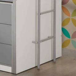 Wohnen Jugendbetten|Kinderbetten*Hochbett Boro in Weiß-Grau