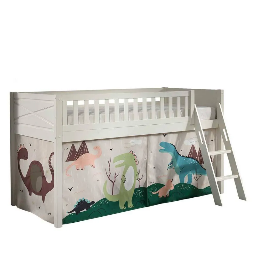 Wohnen Kinderbetten*Hochbett Dinos in Weiß - Synaro