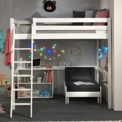 Kinder Wohnen Hochbett in 140x200 oder 90x200 - Dronja (dreiteilig)