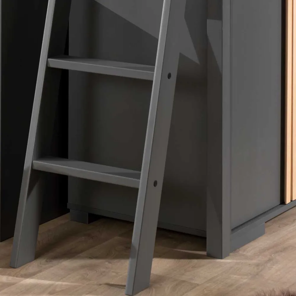 Wohnen Kinderbetten|Kindermöbel*Hochbett mit Schreibtisch und Schrank - Lilova (vierteilig)