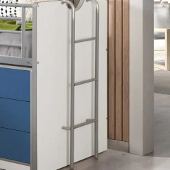 Kinder Wohnen Hochbett Musty in Weiß-Blau