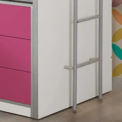Kinder Wohnen Hochbett Nina in Weiß-Pink