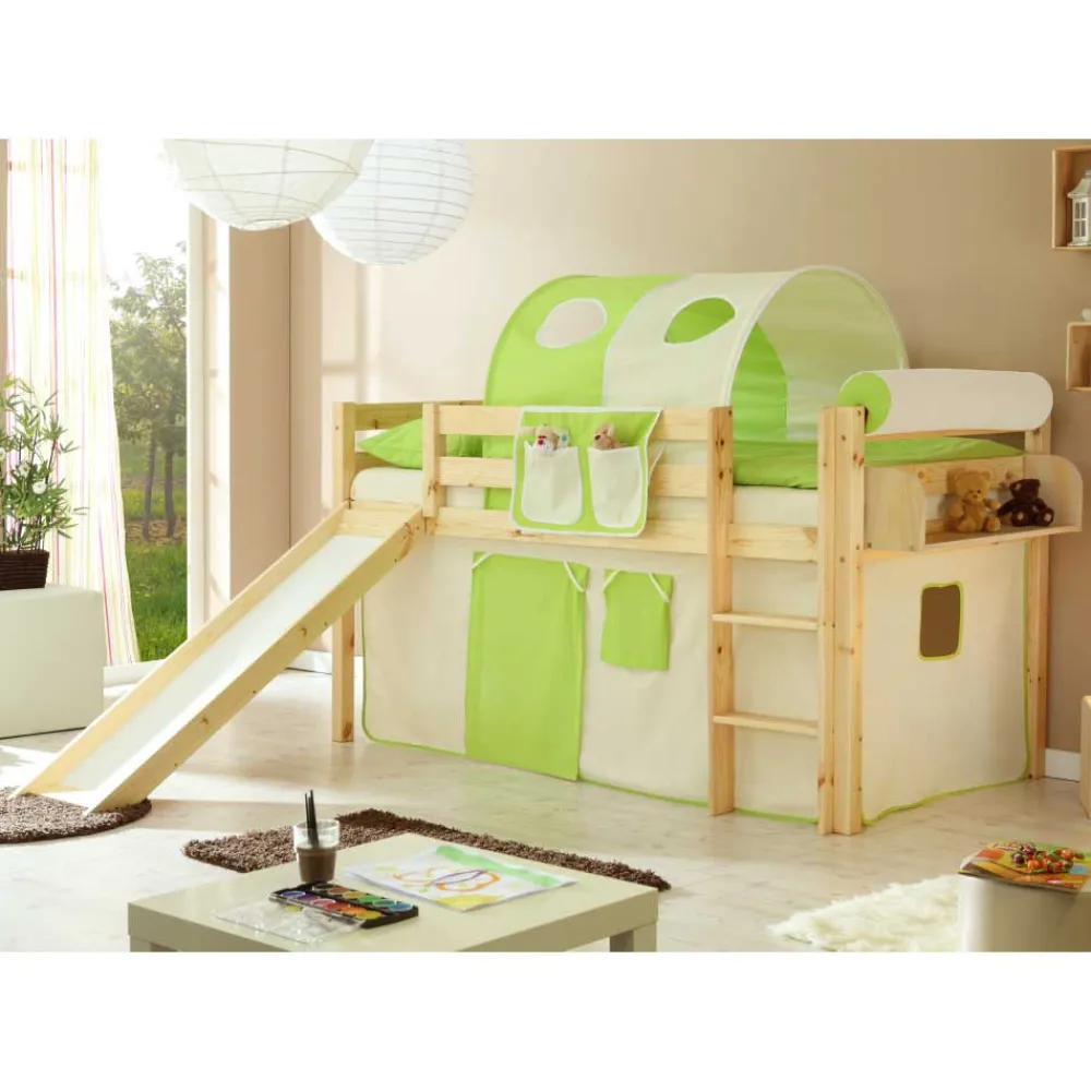 Kinder Wohnen Hochbett Zarodrana mit Rutsche und Tunnel
