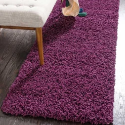 Wohnen Hochflor Teppich oder Läufer in Violett - Zelio