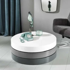 Wohnen Designermöbel*Hochglanz Design Wohnzimmertisch drehbar - Tulima