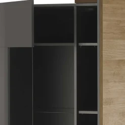 Wohnen Hochglanz Highboard mit Glas - Eracosta