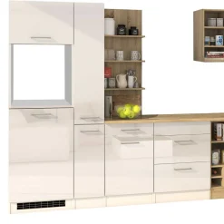 Wohnen Hochglanz Küchenmöbel in Weiß - Cuneo (zehnteilig)