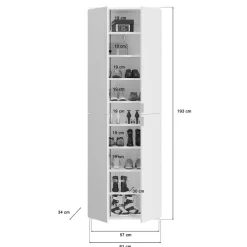 Wohnen Jugendzimmerschränke*Hochglanz Kleiderschrank 6-türig - Ejulia (zweiteilig)