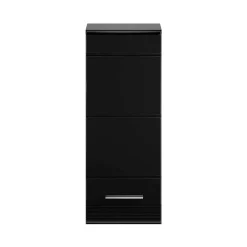 Wohnen Hochglanz Oberschrank fürs Bad in Schwarz - Culina