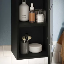 Wohnen Hochglanz Oberschrank fürs Bad in Schwarz - Culina