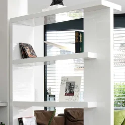 Wohnen Wohnzimmer-Regale|Wohnzimmerschränke*Hochglanz Raumteiler Design Regal in Weiß - Jasmon