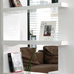 Wohnen Wohnzimmer-Regale|Wohnzimmerschränke*Hochglanz Raumteiler Design Regal in Weiß - Jasmon