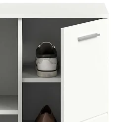 Wohnen Schuhschränke*Hochglanz Schuhkommode in Weiß - 2 Fächer & Tür - Rugova