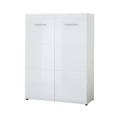 Wohnen Schuhschränke*Hochglanz Schuhschrank Tiondon in Weiß