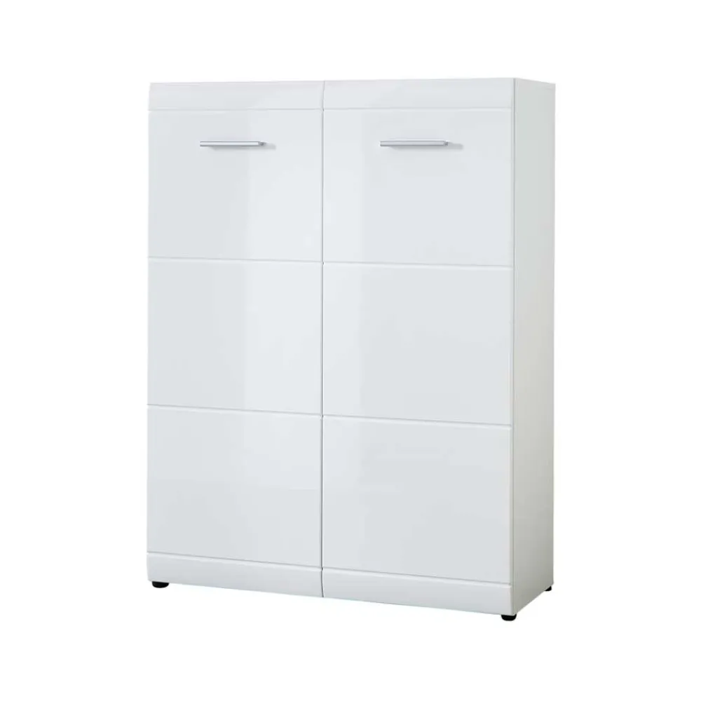 Wohnen Schuhschränke*Hochglanz Schuhschrank Tiondon in Weiß