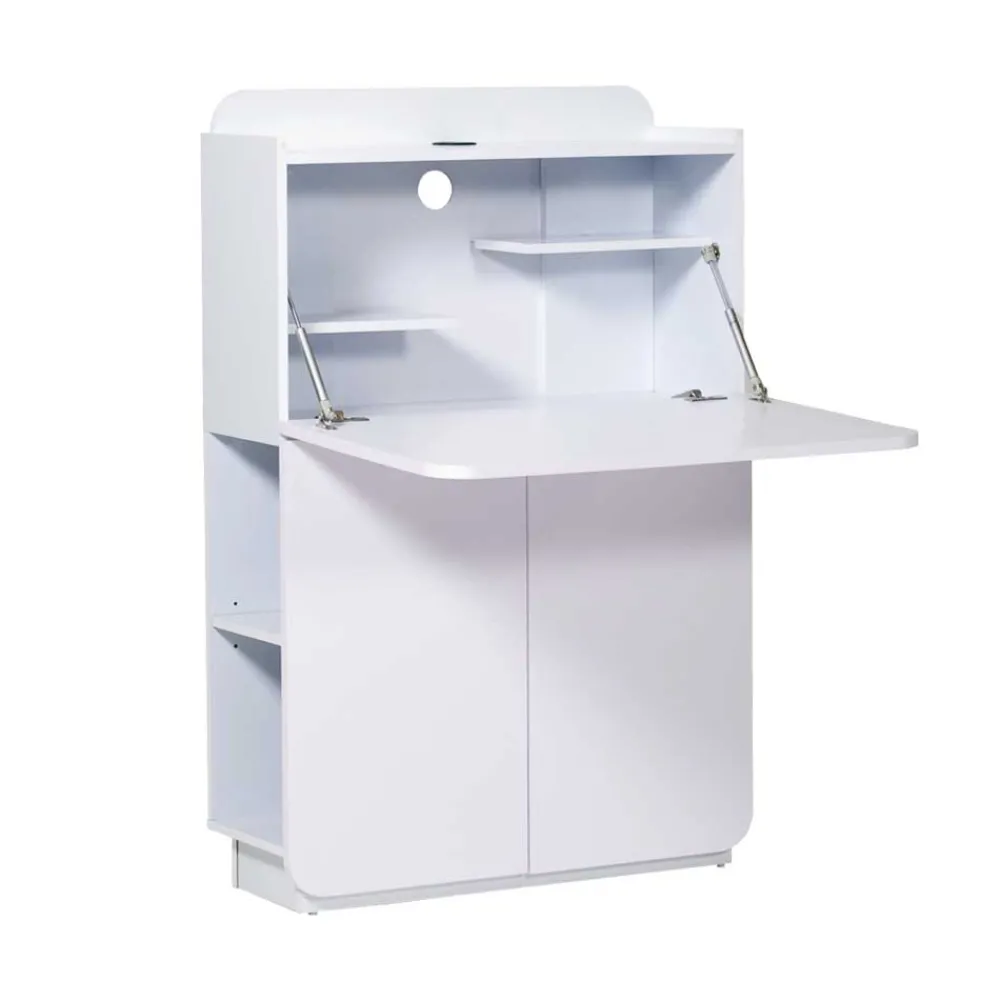 Wohnen Hochglanz Sekretär Vignola in Weiß