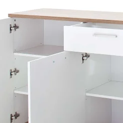 Wohnen Hochglanz Sideboard in Weiß - Icadro