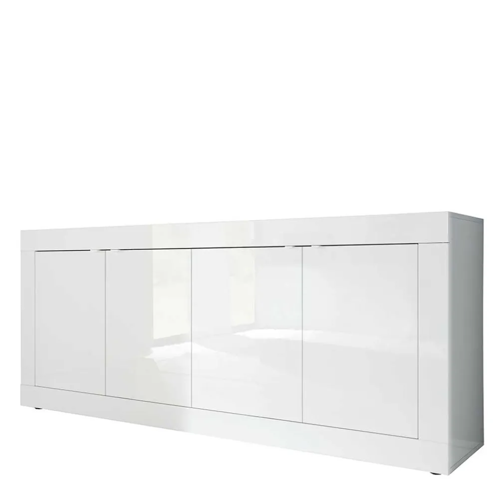 Wohnen Sideboards & Kommoden|Sideboards*Hochglanz Sideboard in Weiß 4-türig - Sogno