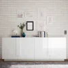 Wohnen Sideboards*Hochglanz Sideboard mit 4 Türen in Weiß - Kerym