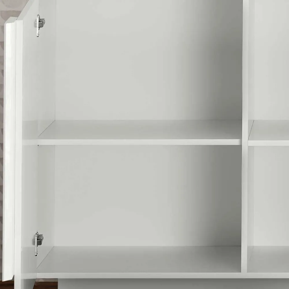 Wohnen Sideboards*Hochglanz Sideboard mit 4 Türen in Weiß - Kerym