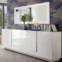 Wohnen Sideboards*Hochglanz Sideboard mit 4 Türen in Weiß - Kerym