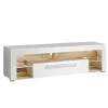 Wohnen Tv & Hifi-Möbel|Tv & Hifi-Möbel*Hochglanz TV Board in Weiß & Holz Antik - Wouty