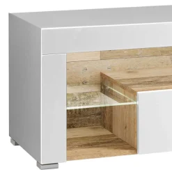 Wohnen Tv & Hifi-Möbel|Tv & Hifi-Möbel*Hochglanz TV Board in Weiß & Holz Antik - Wouty