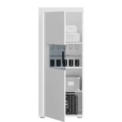 Wohnen Hochglanz Vitrine mit LED in Weiß - Gomata