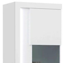 Wohnen Hochglanz Vitrine mit Licht in Weiß - Gomata