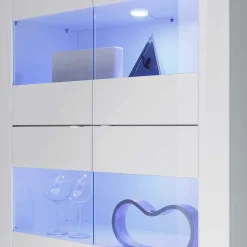 Wohnen Hochglanz Vitrinenschrank in Weiß - Sogno