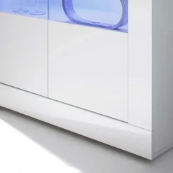 Wohnen Hochglanz Vitrinenschrank in Weiß - Sogno