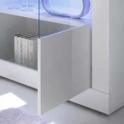 Wohnen Hochglanz Vitrinenschrank in Weiß - Sogno