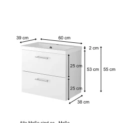 Wohnen Hochglanz Wand Waschtisch mit Waschbecken - Vohdan